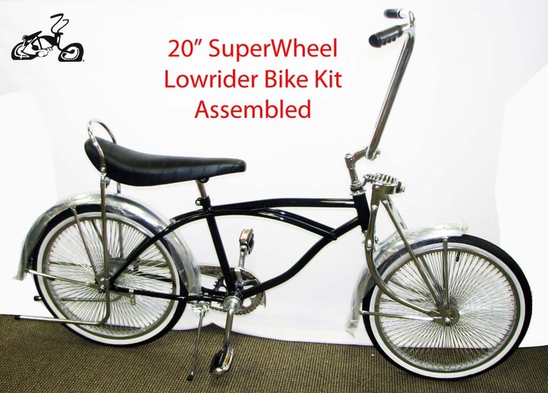 Lowrider Bike Kit With Black Frame And 140 Spoke Wheels