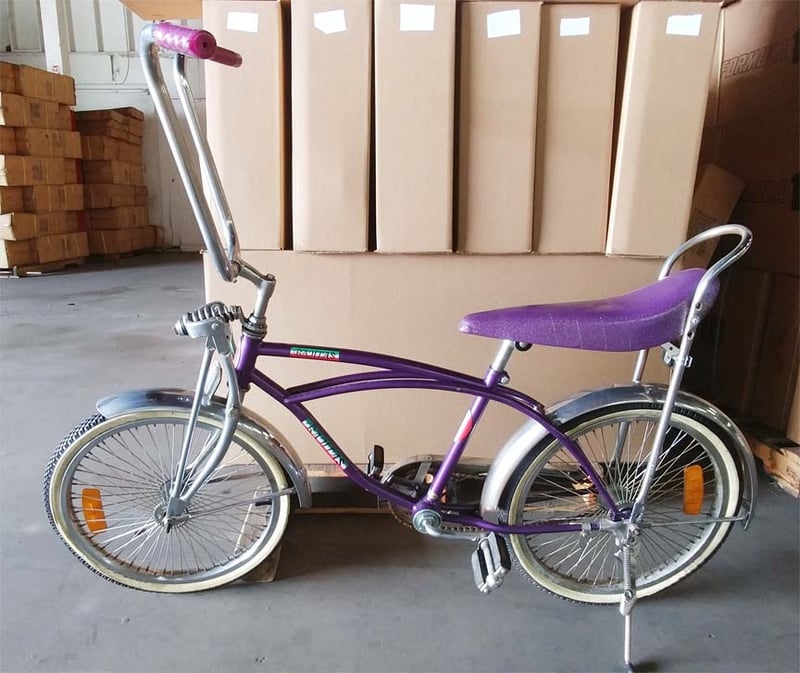Purple Lowrider Bike For Easy Riding