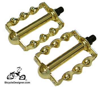 gold bike pedals