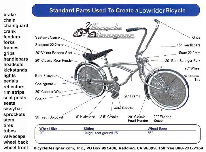 verbannen Onheil Tether Lowrider Bicycle Diagram